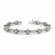 White Diamond Fancy Designer 7 Inch Bracelet  14K Gold