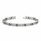 Black Diamond Bar Link Bezel 7 Inch Bracelet 14K Gold