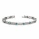 Blue Diamond Bar Link Bezel 7 Inch Bracelet 14K Gold