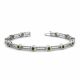 Green Diamond Bar Link Bezel 7 Inch Bracelet 14K Gold