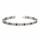 Red Diamond Bar Link Bezel 7 Inch Bracelet 14K Gold