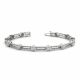 White Diamond Bar Link Bezel 7 Inch Bracelet 14K Gold