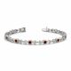 Red Diamond Bezel Set Link 7 Inch Vintage Bracelet 14K Gold