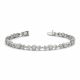 White Diamond Bezel Set Link 7 Inch Vintage Bracelet 14K Gold