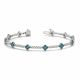 Blue Diamond Flower Design 7 Inch Bracelet