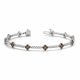 Champagne Diamond Flower Design 7 Inch Bracelet 14K Gold