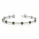 Green Diamond Flower Design 7 Inch Bracelet 14K Gold