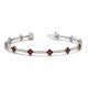 Red Diamond Flower Design 7 Inch Bracelet 14K Gold