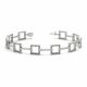 White Diamond Square Shape Filigree 7 Inch Bracelet 14K Gold