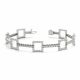 White Diamond Square Filigree 7 Inch Bracelet 14K Gold