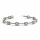 White Diamond Vintage Designer 7 Inch Bracelet  14K Gold