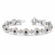 Champagne Diamond Double Circle 7 Inch Bracelet 14K Gold