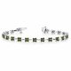 Green Diamond Lovely Flower 7 Inch Bracelet 14K Gold