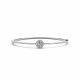 White Diamond Halo Bangle Designer 7 Inch Bracelet  14K Gold