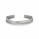 White Diamond 3 Row Crossover 7 Inch Bracelet  14K Gold