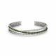 Green Diamond 3 Line Crossover 7 Inch Bracelet 14K Gold