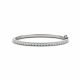 White Diamond Bangle Stackable 7 Inch Bracelet  14K Gold