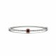 Red Diamond Halo Designer 7 Inch Bracelet 14K Gold