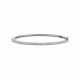 White Diamond Eternity Bangle 7 Inch Bracelet  14K Gold