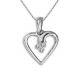 G-H I1 Diamond Heart Love Necklace 18 Inch Chain 14K Gold-04-04