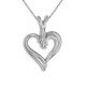 G-H I1 Diamond Heart Love Pendant 18 Inch Chain 14K Gold-0325