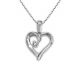 G-H I1 Diamond Heart Charm Necklace 18 Inch Chain 14K Gold-5