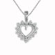 G-H I1 Diamond Heart Love Pendant 18 Inch Chain 14K Gold-0235