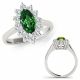 Green Diamond Fancy Marquise Engagement Color Ring 14K Gold