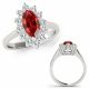 Red Diamond Fancy Marquise Engagement Color Ring 14K Gold