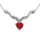 Heart Love Garnet Gemstone Diamond Necklace Pendant 14K Gold