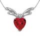 Heart Love Garnet Solitaire Diamond Necklace Pendant 14K Gold