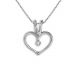 G-H I1 Diamond Heart Love Charm Pendant 18 Inch Chain 14K Gold