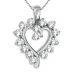 G-H I1 Diamond Heart Charm Necklace 18 Inch Chain 14K Gold-1