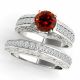 Red Real Diamond Beautiful Channel Set Solitaire Ring Band 14K Gold