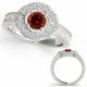 0.75 Carat Red Real Diamond Designer Double Halo Promise Fancy Ring 14K Gold