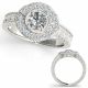 0.75 Carat G-H Real Diamond Designer Double Halo Promise Fancy Ring 14K Gold