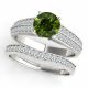 Green Real Diamond Lovely Antique Engagement Ring Band 14K Gold