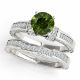 Green Real Diamond Single Row Channel Set Antique Ring Band 14K Gold