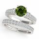 Green Real Diamond Simple Round Solitaire Wedding Ring Band 14K Gold