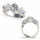 1.75 Carat G-H Diamond Three Stone Engagement Cluster Sides Ring 14K Gold