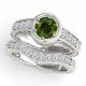 Green Real Diamond Antique Vintage Anniversary Ring Band 14K Gold