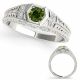 0.25 Carat Green Real Diamond Antique Single-Row Marriage Bridal Ring 14K Gold