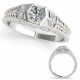 0.25 Carat G-H Real Diamond Antique Single-Row Marriage Bridal Ring 14K Gold