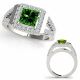 1.75 Carat Green Diamond Princess Square Split Shank Engagement Ring 14K Gold