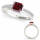 1 Carat Red Diamond Lovely Classy Square Diamond Promise Ring 14K Gold