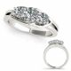 1 Carat G-H Diamond Modern Designer Solitaire Ladies Ring 14K Gold