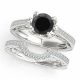 1.25 Carat Black Real Diamond Vintage Antique Wedding Ring Band 14K Gold