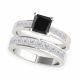 Black Diamond Trellis Channel Set Wedding Ring Band 14K Gold