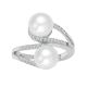 Cultured Freshwater Pearl Split Shank By Pass Solitaire Ring 14K Gold