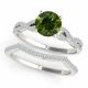 Green Real Diamond Twisted Infinity Solitaire Ring Band 14K Gold